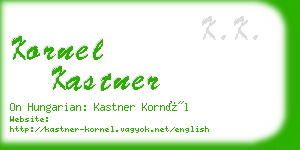 kornel kastner business card